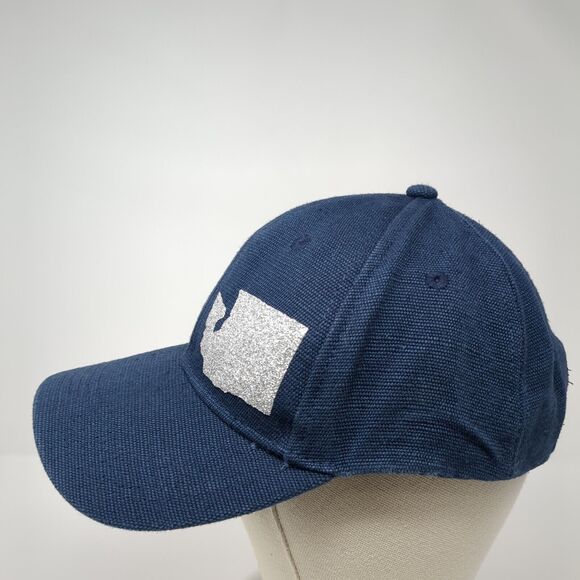 Washington State Map Snapback Hat Blue One Size Adjustable 6 Panel Econscious - Picture 3 of 8
